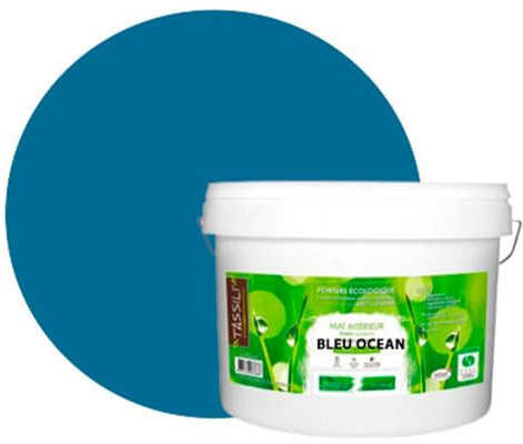 BOX DECO COULEURS Pintura de pared natural ecológica con aspecto mate interior Natura – 10L, azul océano
