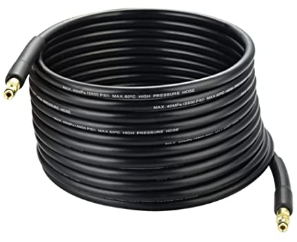 NUZAMAS Manguera de repuesto de alta presión de 15 m, 5800 psi, extensión de manguera de limpieza de alta presión K2, K3, K4, K5, K6, K7, conector rápido