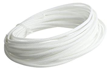 5M/16.4Ft Cable Management Sleeve, Woven White Cable Tidy Tube, Adjustable Split Sleeving for TV, Computer, Home Theater, Car and More - Diameter 2mm