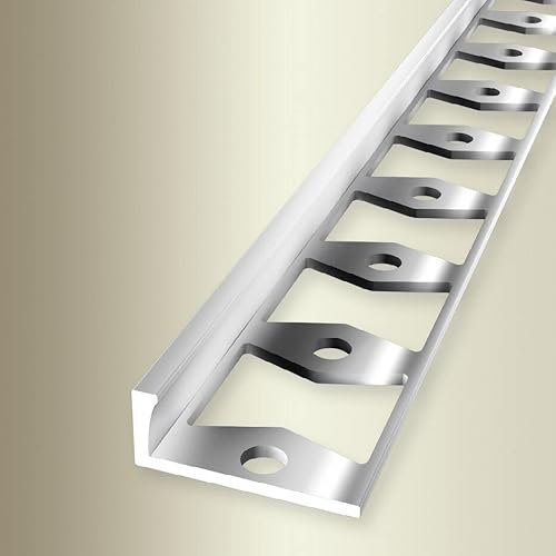 PROVISTON | Abschlussprofil | Breite: 22.5 mm | Höhe: 6 mm | Länge: 2500 mm | Edelstahl Poliert | Doppel-K-Profil | Geschlossen Gestanzt