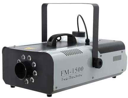 3in1 RGB LED Nebelmaschine, 1500W 9 LED Licht Smoke Machine Mini Fog Rauchmaschine mit Kabellose Fernbedienung für DJ Disco Party Halloween Hochzeiten Weihnachten
