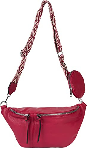 styleBREAKER Borsa a tracolla da donna a mezzaluna, 3 pezzi, tracolla con motivo, portachiavi, borsa 02012398