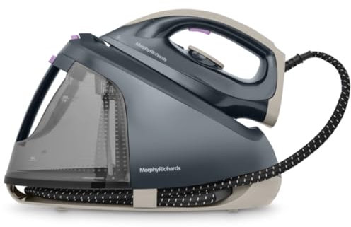 Morphy Richards EasySteam Steam Generator Iron, 120g Steam Boost, 70g Steam Output, 6 Bar Pressure, ECO Mode, Detachable 1.8L Water Tank, Anti Scale, Auto Shut Off, 2400W, Black/Grey, 333030