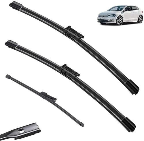 Scheibenwischer-Set for vorne und hinten, kompatibel mit VW Polo 6 AW1 BZ1 2017–2023, Windschutzscheibe, Windschutzscheibe, Fenster, 26 Zoll + 18 Zoll + 11 Zoll
