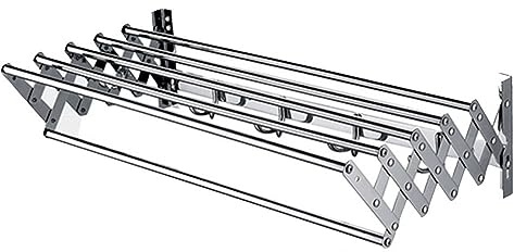 TCXSSL Stendibiancheria da Parete Estensibile in Acciaio Inox Stendibiancheria A Soffietto Pieghevole Stendino A Fisarmonica for Bagno Balcone Compatto E Pratico (Size : 50cm)