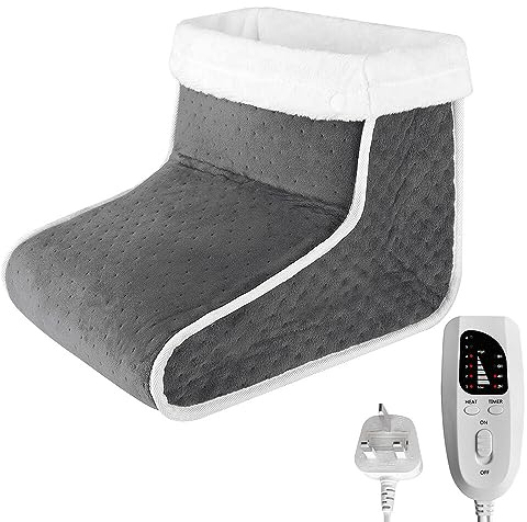 Gobesty Electric Foot Warmer, Heated Foot Warmers with 6 Temperature Settings and 4 Timer Settings, Electric Fast Heating Pad Feet Warmer, Soft Inner Lining Heating Foot Warmer for Men and Women