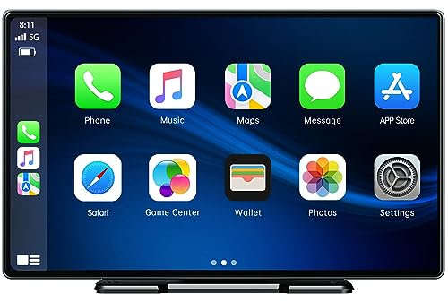 Lamto Wireless Carplay & Android Auto Tragbares Autoradio Bluetooth 9 Zoll IPS Touchscreen Audioempfänger, Digitaler Media Receiver mit Airplay/Siri/Goog-le Assistant/GPS/FM/AUX für Apple Carplay