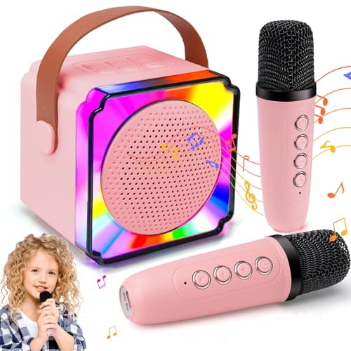 Osikay Geschenk Mädchen 4 5 6 7 8 Jahre: Karaoke Maschine Spielzeug ab 3-12 Jahre Mädchen Geschenke 6-7-8-9-10-11 Jahre Bluetooth Mikrofon Geburtstagsgeschenk für Kinder Spielzeug 4-6 Jahre
