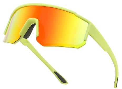 FEISEDY Sport Sonnenbrille Polarisiert Herren Damen Fahrradbrille B0213 | Sportbrille Verspiegelt, für MTB Radfahren Baseball, UV400 Schutz, TR90-Rahmen
