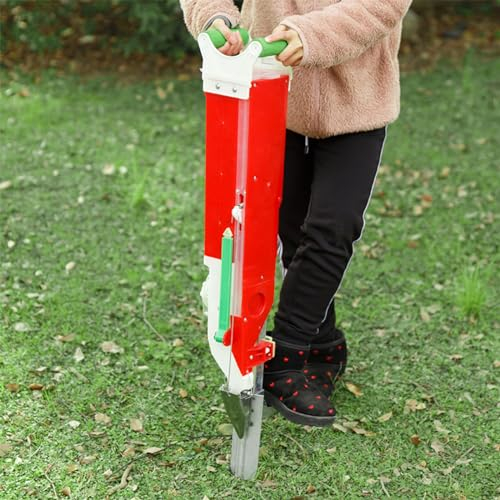 Portable Precision Fertilizer Seeder for Corn Soybean and Peanut Planting Adjustable Depth Easy Operation Ideal for Home Gardeners (Single Barrel + Shovel Included)