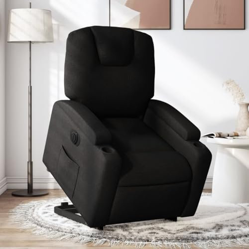 Homgoday Sessel, Sessel, Relaxsessel, Schlafsessel, elektrisch, verstellbar, aus Stoff, Schwarz