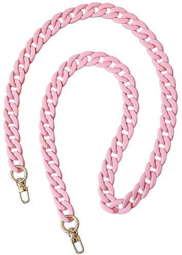 WANYI Handykette Universal Acryl Handyband zum Umhängen Multifunktional Taschenkette Taschenriemen Rosa Damen für Tasche Gurt Dekoration Kette für Meisten Handyhüllen(B120)