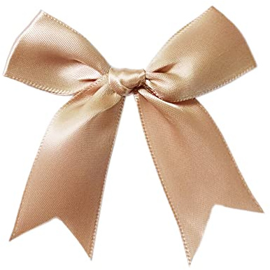 Anevous 50 Stück Satinband Schleifen, 85mm Deko Schleifen, Satinschleifen Bögen, Zierschleife für DIY Handwerk Nähen Hochzeit Dekoration Party Haarschmuck Verschönerung,Khaki