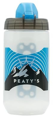 Peaty's x Fidlock Lockin Magnetische 450ml Kleine Fahrrad-Trinkflasche & Halterung – Getränkehalter-Set, Alternative zum Flaschenkorb, Twist & Release, Fahrradzubehör – Sunrise Clear