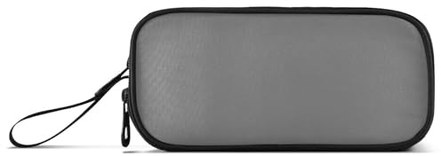 Unifarbenes Federmäppchen aus reinem Nylon, mit großem Fassungsvermögen, für College, Schule, Schreibwaren für Teenager, Mädchen, Dim Grey