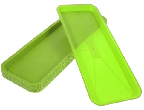 TOYANDONA Soucoupe Rectangulaire en Plastique 15.67X5.91 Pouces Plateau De Drainage pour Pot De Fleur Jardin Intérieur Et Extérieur 10 Pièces Réutilisables