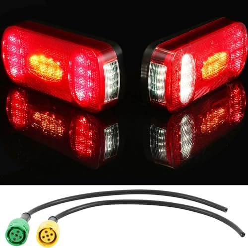 ETUKER Pilotos Traseros Remolque LED 12/24V Homologados 7Funcione Luz Antiniebla/Piloto Marcha Atrás/Luces de Matrícula