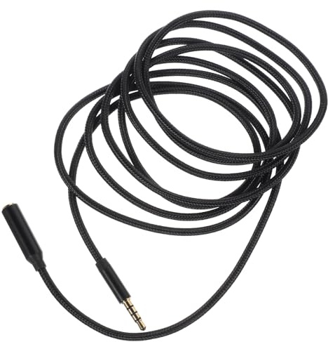 Toddmomy Câble D’Extension Audio 35 MM Mâle-Femelle Tressé 2 Mètres Noir Rallonge Compatible Smartphone Ordinateur et Casque Audio Câble Auxiliaire pour Voiture et