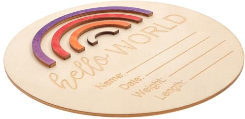 HYTROVE Wooden Month Card Milestone Disc Monthly Wooden Circles for Nursery Newborn Announcement Sign Months Signs
