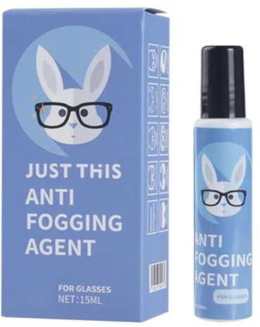 Limpiador de lentes de lentes con agente antivaho, 15 ml, solución de desempañamiento sin rayas | Tapón antiniebla profesional para gafas, gafas, auriculares, lentes de cámara, natación