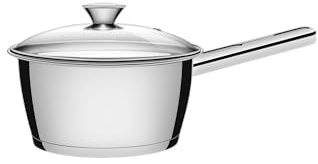 Tramontina Casseruola Cucina Acciaio Inox Allegra con Fondo Triplo e Coperchio in Vetro 16 cm 1,50L