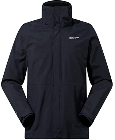 Berghaus Herren Hillwalker Interactive Gore-Tex Shell-Jacke, wasserdicht | Atmungsaktiv | Strapazierfähige Jacke Jacke, Schwarz/Schwarz, XS