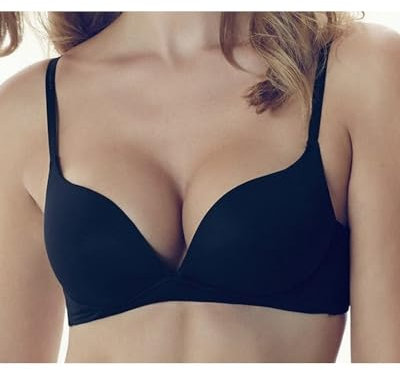 LORMAR Desiderio Reggiseno Senza Ferretto con Push-UP Colore Nero TG 4B