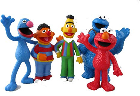 Comansi Sesamstraße Figuren 5'er Set - Grobi, Bert, Ernie, Krümelmonster und Elmo