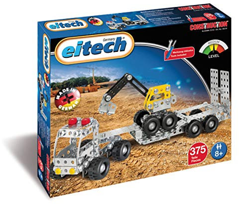 Eitech C310 Metallbaukasten - Tieflader mit Bagger, Multicolor