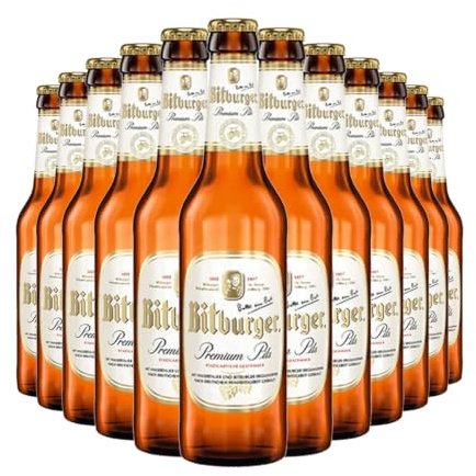 Bitburger | German Pils with free Limited Edition 4.8% ABV | 12 x 330ml | Brewed with a strong hoppy character, balanced by a smooth, clean finish, giving the beer a clear flavour profile.