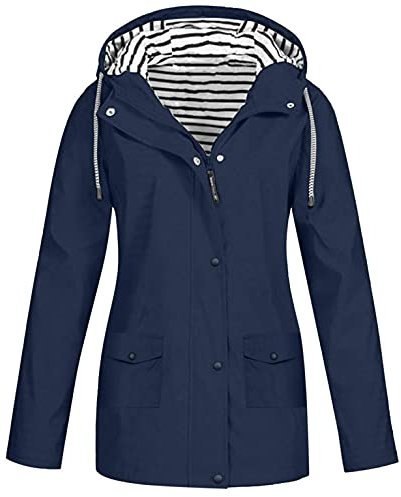 CCOOfhhc Regenjacke Damen Wasserdicht Atmungsaktiv Fahrrad Regenparker Lang Fahrradjacke Leicht Winterjacke Lange Windjacke Steppweste mit Kapuze Ubergangsjacke Fell Leichte Jacken Große Größen
