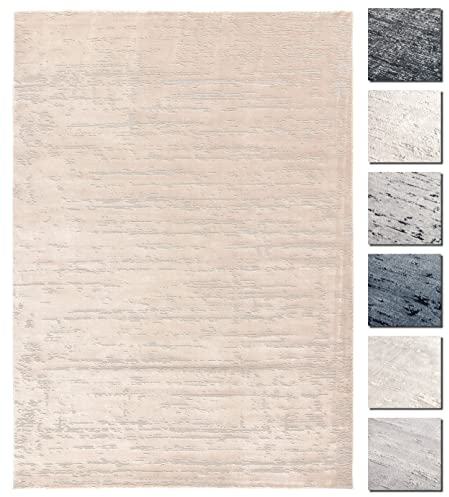 TESSO LIVING Alfombra de Pelo Corto Beige 120 X 170 CM, Alfombra para el salón, Super Suave, Moderna, Tapete de Pelo bajo