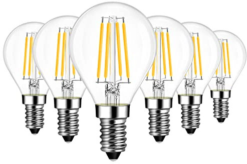 LVWIT E14 Filament LED Lampen Tropfenform, 7W LED Birne 1055LM, Ersetzt 75W Glühbirnen, Warmweiß 2700K Energiesparlampe, Glas Fadenlampe, Nicht Dimmbar, 6er Pack