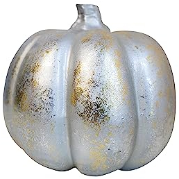 HEITMANN DECO - Zucca decorativa in polistirolo, argento, circa 18 x 18 cm