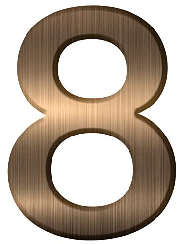 FORYEE Numeri civico Targhe, numeri di porta 3D, numeri di indirizzo, adesivi galleggianti per appartamento, cassetta postale, numeri per camera d'albergo, casa (numero 8 bronzo)