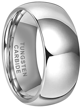 TUTISS 10mm Tungsten Rings for Men Women Engagement Wedding Bands Domed Polished Comfort Fit Size 13