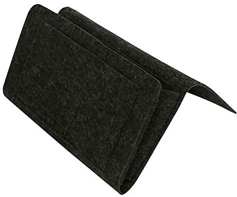 DUNSBY Sofa Organizer Bettzeunde Filz Aufbewahrungstasche mit Taschen Schlafsofa Schreibtisch Hangierorganisation für Telefonmagazine Tablets Remotes mit Haken (Color : Dark Gray)