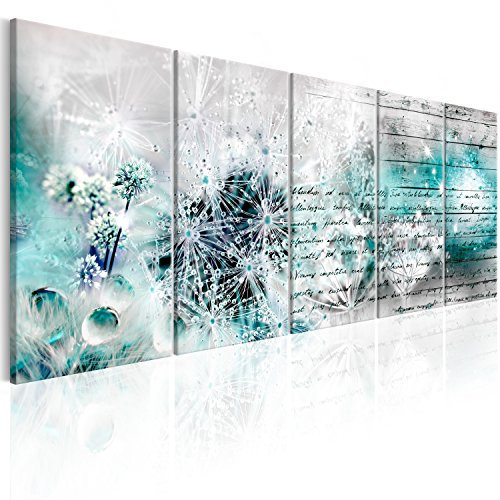 murando - Akustikbild Pusteblume 100x40cm 5 tlg Bilder Akustikschaum Schallschutz Wand Akustikpaneele Wandpaneele Schalldämmung Wandbild Schallabsorber Akustikplatten Blumen Abstrakt f-C-0172-b-o