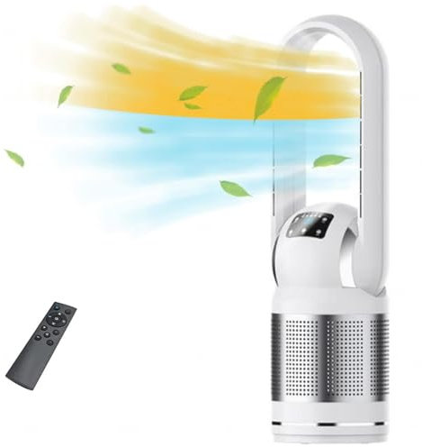JUNZAI Ventilador de torre Con Control Remoto Pantalla Led Ventilador de torre Silencioso 3 Modos 8 Velocidades torre Ventilador Aire Frio Oscilación 80° Temporizador 8H