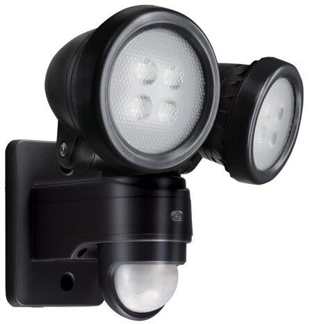 Titan Ltd 20W Professional Motion PIR Sensor Outdoor Twin Spot LED Floodlight Garden Spotlight Security, Black