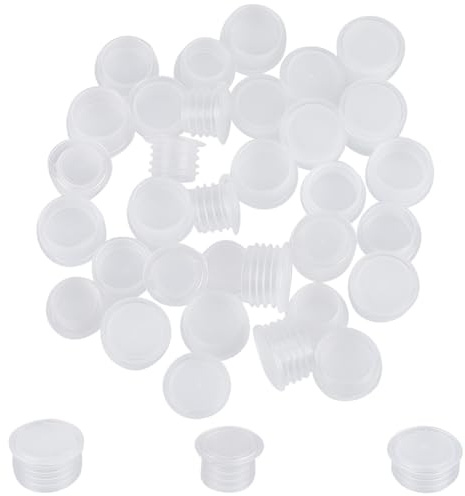 GORGECRAFT 60 tapón de Plástico Transparente de 3 tamaños con Lengüeta para Tirar,Tapones para Salero Y Pimentero,Cubiertas de Extremo de Columna de Repuesto,15mm,19mm,19.5mm de Diámetro Interior