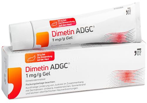 Dimetin ADGC 50g - bei Insektenstichen, Sonnenbrand, leichten oberflächlichen Hautverbrennungen, Nesselsucht und Hauterkrankungen - schnelle Wirkung gegen Juckreiz - ohne Duft- und Farbstoffe