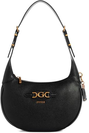 GUESS Damen Malva Hobo, Schultertasche, Schwarz