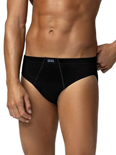 Liabel 6 Slip Uomo Cotone 100% Mercerizzato Mutande Uomo Cotone Lucido Morbide Mutande Uomo Slip Bianco o Assortito (IT, Testo, L, Regular, Regular, Assortito - 3 Neri 2 Blu 1 Grigio)