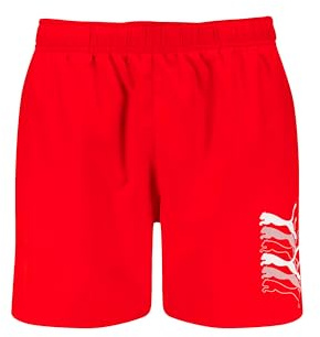 Puma Calzoncillos para Hombre con Logotipo de Gato de Longitud Media, Rojo, XL