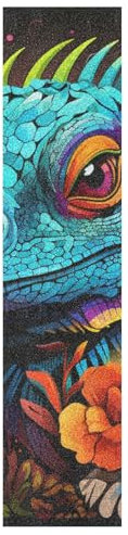 KAAVIYO Bunte Leguanmonster Muster Skateboard Griptape Rutschfest Selbstklebend Longboard Griptapes Aufkleber Griffband(9x33in,44x10in 1pcs)