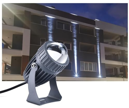 QICBYING 10W Faretto A Fascio LED Luci - Proiettori A LED A Lungo Raggio, Luce di Proiezione per Esterni, Faretti A Fascio Stretto AC85-265V, Proiettore da Parete per Esterni Impermeabile IP67(Green)