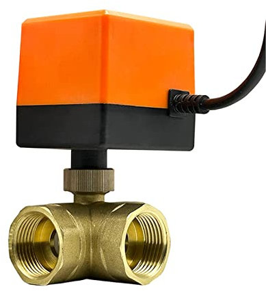 1/2 Quote; 3/4 Quote; 1 Quote; 2 quot; Dreiwege-Kugelhahn, motorisiert, 220 V, 12 V, 24 V, 3-Draht, 2-Punkt-Steuerung, Messing, elektrischer Kugelhahn, 1 Stück(1-1/4,12VDC)