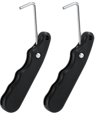 lasuroa 2stk Hockey Schlittschuh Spanner, Faltbarer Schnürsenkel Zieher Rutschfester Schlittschuhe Schnürsenkel Spanner aus Edelstahl zum Schnüren von Schlittschuhstiefeln(Schwarz)
