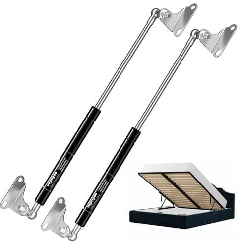 Vepagoo Molla a Gas 380MM 250N/26KG Universale Pistone a Mobili Gas Ammortizzatore, con Supporto a Forma di L per Mobile TV, Letto Contenitore, Finestra, Porte e Altri Progetti DIY, 2 PCS